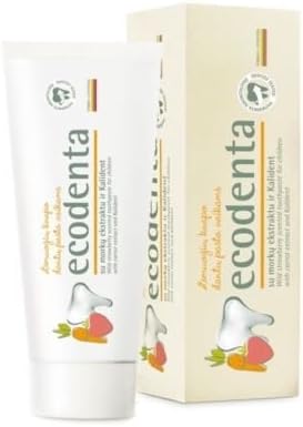 Ecodenta 75 ml Wild Strawberry Scented Toothpaste for Children with Carrot Extract and Kalident (One unit)