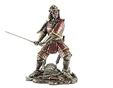 samurai figur gross Material: Polyresin Samurai mit Schwert bronze-coloriert