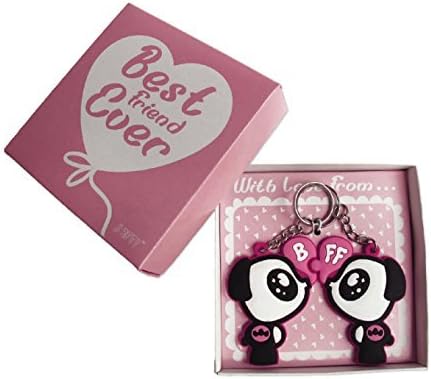 BmyBff Best Friends Keyrings. 2 x Panda BFF Keyrings in Presentation Box. Perfect Best Friend Gifts/Best Friend Keyring Great Gift for Girls 8 years + (Includes 2 Connecting Keyrings)