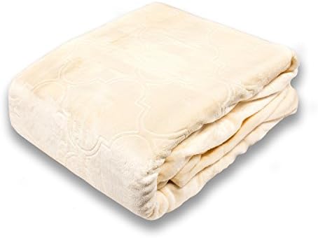 Fraiche Maison Summer Ogee Hot Pressed Velvet Plush Faded Blanket, Twin, Pristine