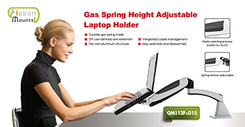 HFTEK® GM112F+D15 Monitor Standfuß Halter Tischhalterung Stand für TFT LED LCD Bildschirm Monitor 15 17 19 20 21 22 23 24 27 32 Zoll mit VESA 75 / 100 + Tablet Laptop Notebook Halterung (GM112F+D15 Weiß) - 5