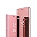 Produktbild Hnzxy Kompatibel mit Sony Xperia XZ3 Hülle Handytasche,Handyhülle für Sony Xperia XZ3 Überzug Spiegel Hülle Clear View Flip Case Wallet Tasche Cover Magnet Schutzhülle Lederhülle Etui,Rose Gold