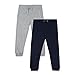 Bluezoo Kids Pack Of Two Boys' Plain Navy And Grey Joggers Age 4-5