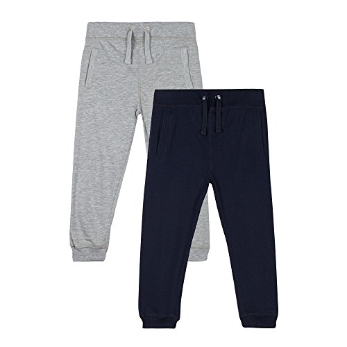 Bluezoo Kids Pack Of Two Boys' Plain Navy And Grey Joggers Age 4-5