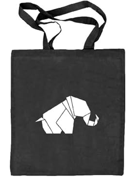 Shirtstreet24, Origami Elefant, Tier Natur Natur Stoffbeutel Jute Tasche (ONE SIZE)