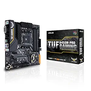 Asus TUF B450M-PRO Gaming AMD B450 mATX Gaming Motherboard with Aura Sync RGB LED Lighting, DDR4 3533MHz Support, Dual M.2, and Native USB 3.1 Gen 2.
