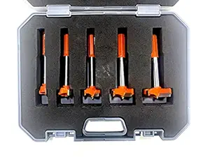 Jon Bhandari Tools Hinge Boring Forstner Steel Drill Bit Set Carbide Tipped for Wood and Plywood (Hinge bit Set 15, 20, 25, 30, 35mm)