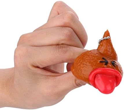 NEEDRA Smiley Poo Emoji Emoticon Toy Keychains Pop Out Tongues Novelty Fun Little Tricky Prank