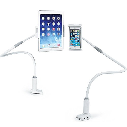 EasyAcc Desktop-Ständer Schwanenhals Halter Handy/Tablets halterung 360 Drehen (Weiß / Grau) - 2