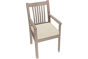 CHILLY PILLEY Poduszka na krzesło, nakładka na krzesło, zdejmowana poszewka z zamkiem błyskawicznym, poduszka ogrodowa, zestaw 4 sztuk, 45 x 45 x 5, kolor kremowy)