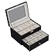 Produktbild bloatboy Schmuck Aufbewahrungsbox Und 20 Kartons - Doppelschicht Uhrenbox, Schublade PU-Box Uhrenbox Mit Glasfenster Schublade Schmuckschatulle