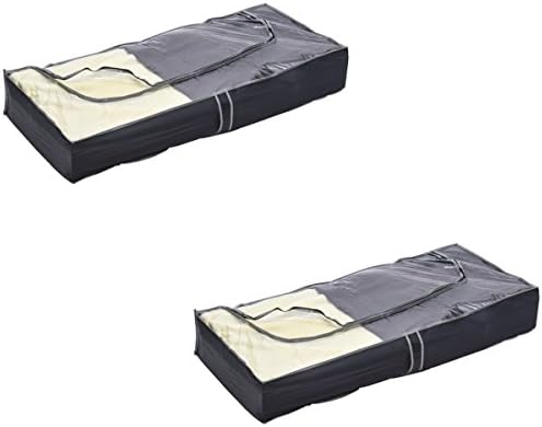 2 Mottensichere with Window Storage Under Bed Storage Summer and Winter Clothing Black