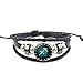 Produktbild Gosear Männer Frauen Retro Handmade Gewebt Leder Armband Sternbild Geflochten Beaded Seil Armband Bangle Perfekte Geschenk für Paare Lieben