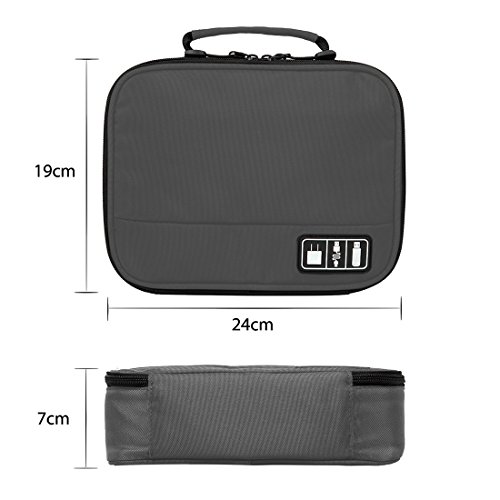 BAGSMART Elektronik Zubehör Organizer für Festplatte, USB, Kabel, Akku, Speicherkarten Grau - 7