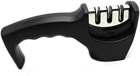 Knife Sharpener for Ceramic and Steel Knives - Alohha 3 Stage Knife Sharpening Tool Helps Repair, Restore and Polish Blades for Serrated, Straight, Chefs and Pocket Knives also Sharpens Scissors