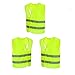 Produktbild Minleer Weste Gelb reflektierend, Reflektor Reflektierende Jacke Auto Motorrad Fahrrad Running Sicherheit, Herren Fluoreszierend Hohe Sichtbarkeit – Erwachsene, gelb, (3 Stück)