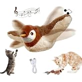 MADPET Touch Flying Bird Cat Toy &ndash; Vibrating & Moving Plush Bird &ndash; Sound & Wing Whisk Effect &ndash; Rope Hanging &ndash;