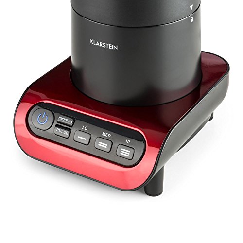Klarstein • Lambada • Standmixer • Küchenmixer • Hochleistungsmixer • Smoothie Maker • Power Blender • 650 Watt • 1,5 Liter Fassungsvermögen • Glasbehälter • vier Edelstahlklingen • 3 Geschwindigkeitsstufen • Puls-Funktion • geschmacksneutral • rot - 4