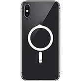 Coverzone iPhone X ile uyumlu Kılıf Şeffaf, Wireless Magsafe ile uyumlu Silikon Kapak Kamera Koruma &Ccedil;ıkıntılı Kılıf, Şeffaf