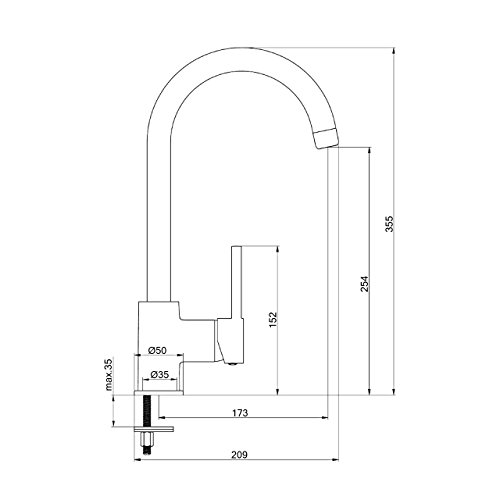 Weisse 360° Schwenkbare Einhandmischer Küchenarmatur Spültischarmatur Küchen Wasserhahn - 3