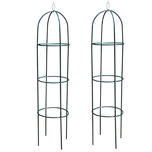 Juego de 2 Martín Pescador Negro Acero Jardín obelisco (1.9m)