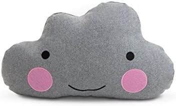 Chickidee Homeware Happy Grey Cloud Cushion, Cotton, 43 x 8 x 27 cm