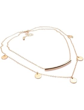 Okzident Fashion Personality Halskette mit Pailletten in Gold-Optik von DesiDo®