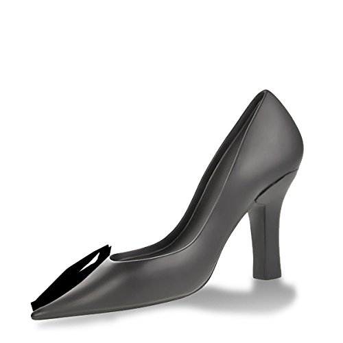 stop-porte Stil Schuh Keilabsatz Block Tür Schwarz - 2