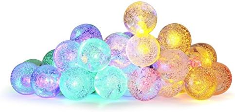 Solar String Lights, GLISTENY Fairy Light Power 30 LED 6M Ball Globe Strip Bubble For Decorative Christmas Holiday Outdoor Party Colorful