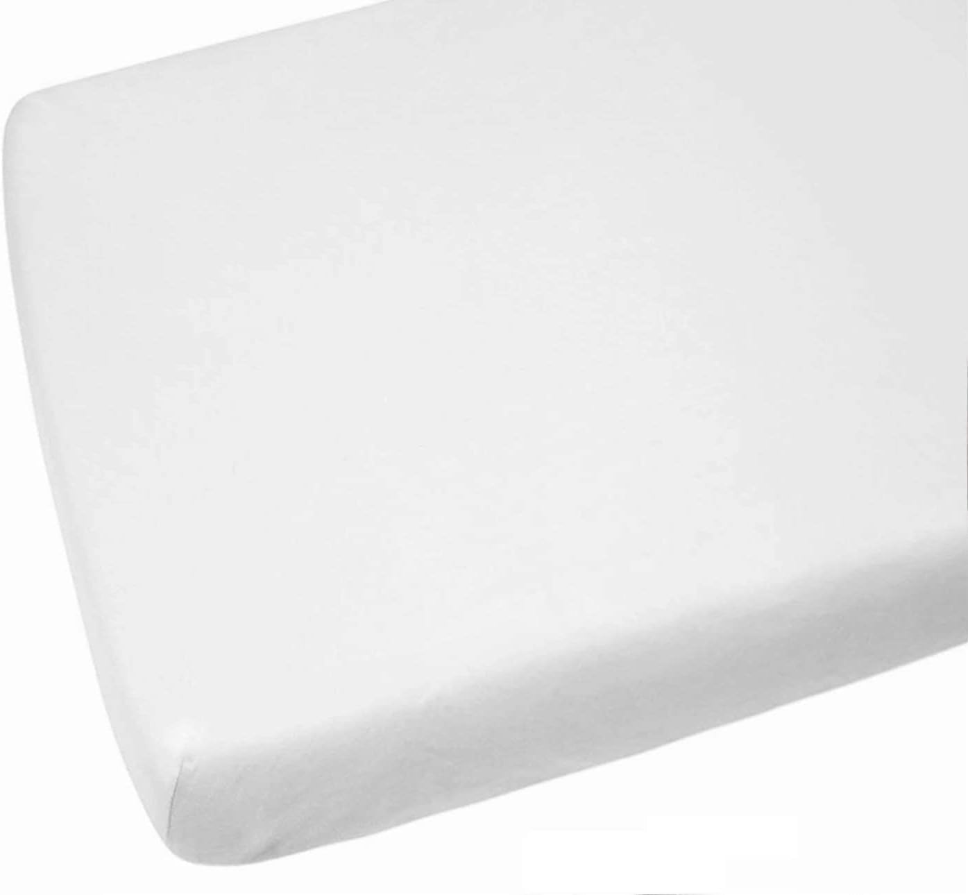 Dudu N Girlie | Cot Bed Fitted Sheets 140 x 70 Cotton Jersey | Hypoallergenic Toddler Bed Sheet Fully Elasticated Skirt Breathable Easy Care | Junior Bed sheets (Single Pack, White)