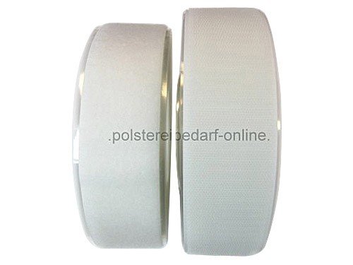 10 Meter Klettband Flausch u. Haken Weiss 5 cm selbstklebend