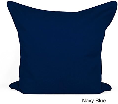 Best Quality Plain Dyed 100% Cotton Cushion Covers Size 18"x 18" (Navy Blue)