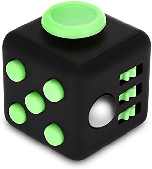 Yuhao Mini Fidget Cube Stress Cube, Relieves Stress And Anxiety Toy Fidget Cube (Green-Black)