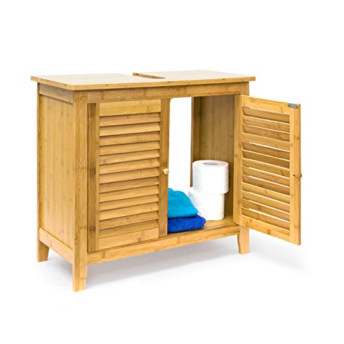 Relaxdays LAMELL Bamboo Bathroom Under Sink 60 x 67 x 30 cm