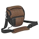 Praktische Aufteilung in der Fototasche dank diverser Fächer: 1x Hauptfach, 5x Zusatzfächer für Zubehör und eine Gürtelaufnahme; Schultergurtlänge: max. 137 cm