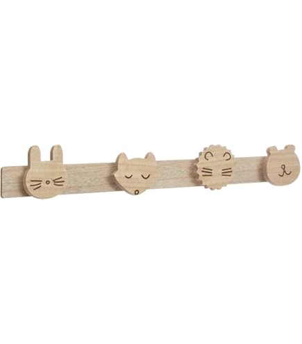 Lot De 6 Patères Autocollantes En Bois, Crochet Autocollant Patere Enfant Motif Animaux Mignons Motif Elephant Baleine Chat Lion Lapin Girafe Pour Chambre Salle De Bain Cuisine 89616579