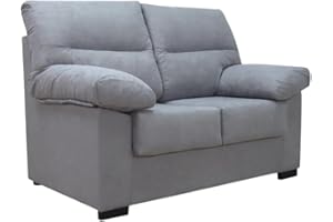 SHIITO | Modelo Kingston - Sofá de 2 Plazas para Relax y Confort Total | Dimensiones 145 x 100 x 95 cm | Tapizado en Gris Marengo