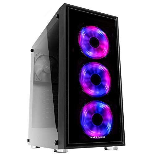 Mars Gaming MC7 - Boîtier pour ordinateur (Semi, ATX, 4 ventilateurs RGB, VGA)
