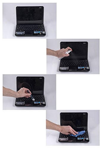 artPhone - Set de limpieza para m  vil  tablet o pantalla LCD o TFT  incluye l  quido limpiador en botella pulverizadora de 100 ml  gamuza de nanomicrofibra de 180 x 150 mm  pincel peque  o y protector de pantalla universal de 140 x 100 mm de regalo