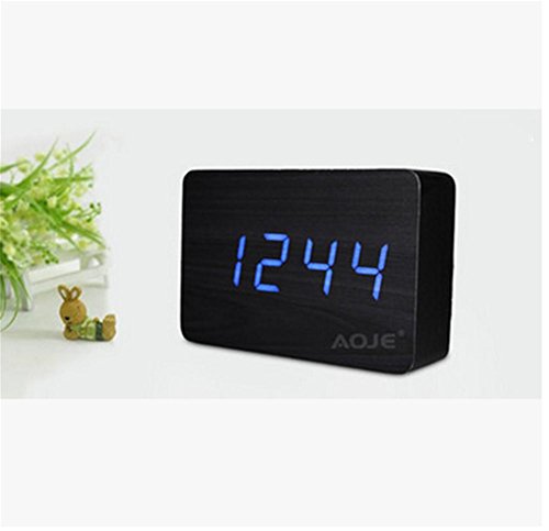 Preisvergleich Produktbild pengweiKreative weich ultra dünnen Mode Natur umweltfreundlich GEFÜHRT hölzerne Uhr kreative Faulheit leuchtende Uhr digital-Wecker , 2