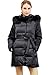 Sweet Mommy Waist Bow Fur Hood Down Maternity and Babywearing Mother Coat MBK (Black) (8-10 / Medium)