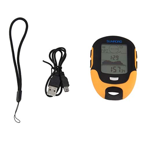 Preisvergleich Produktbild Multifunktionale FR500 Portable Digital Höhenmesser Wasserdichte LCD-Display-Anzeige Außengebrauch Barometer Gerät Orange & Schwarz
