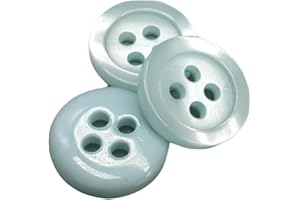 BOTIBOTON SL 50 bottoni in madreperla - 5 misure e 11 colori a scelta - Prodotti e spediti dalla Spagna (Azzurro - 12 mm)