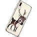 Huawei P20 Handytasche Silikon, Huawei P20 Weihnachten HandyHülle, Herbests Durchsichtig Klar Schutz Handy Hülle Tasche Transparent Ultra Dünn Silikonhülle für Huawei P20 Christmas Snowflake Weißen Weihnachten Schneeflocke Hirsch Muster Kristall klar Weiche Silikon Handy Hülle Crystal Clear Stoßdämpfend TPU Silikon Schutzhülle Handyhülle Rückschale Schale Bumper Case Backcover Etui für Huawei P20 + Eingabestift,Braun Hirsch