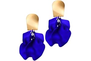 FDEETY Boucles D'oreilles Pendantes avec Pétales de Fleurs Pastel, Boucles D'oreilles à Pampilles Florales Mates à Plusieurs Niveaux en Acrylique pour Femmes et Filles