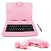 Produktbild Pinkfarbenes Hülle mit integrierter QWERTZ Tastatur und pinkfarbener 3 USB Verteiler (Modell: Schwein und Ferkel) für Ihr Samsung Galaxy Tab A (2016) T580 | Samsung Galaxy Tab A (2016) T585 | Samsung Galaxy Tab A T580N Tablet