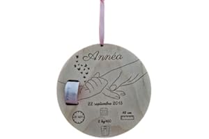 Porte bracelet de naissance personnalisé nouveau-né avec prénom,date, heure, poids, taille. Souvenir enfant, cadeau naissance à offrir, maternité
