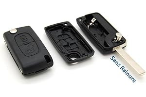 Coque clé plip télécommande 2 boutons Citroen C1 C2 C3 C4 C5 sans rainure