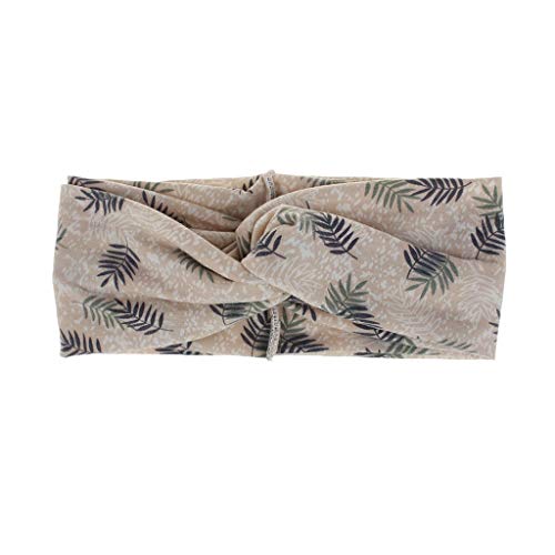 Preisvergleich Produktbild Nyuiuo Frauen Mädchen Stirnbänder, Elastische Frauen Turban Stirnbänder, Blätter Druckkopf Wickelt Haarband für Sport