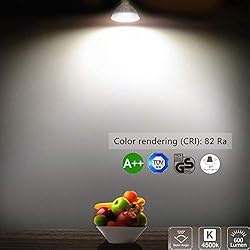 Bojim 6x Foco Empotrable Led Gu10 Luz de Techo 6W equivalente a incandescente 54W Incluye Bombilla GU10 Blanco Natural 4500K 600Lm Ojos de Buey Marco Redondo Esmerilado Ángulo Rotable 30°AC 220V-240V